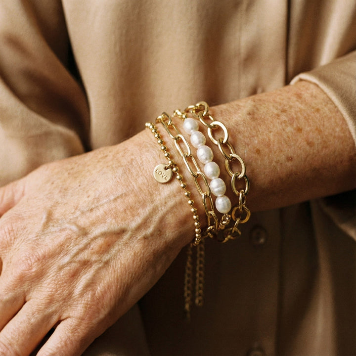 Pearl-Accented Gold Bracelets