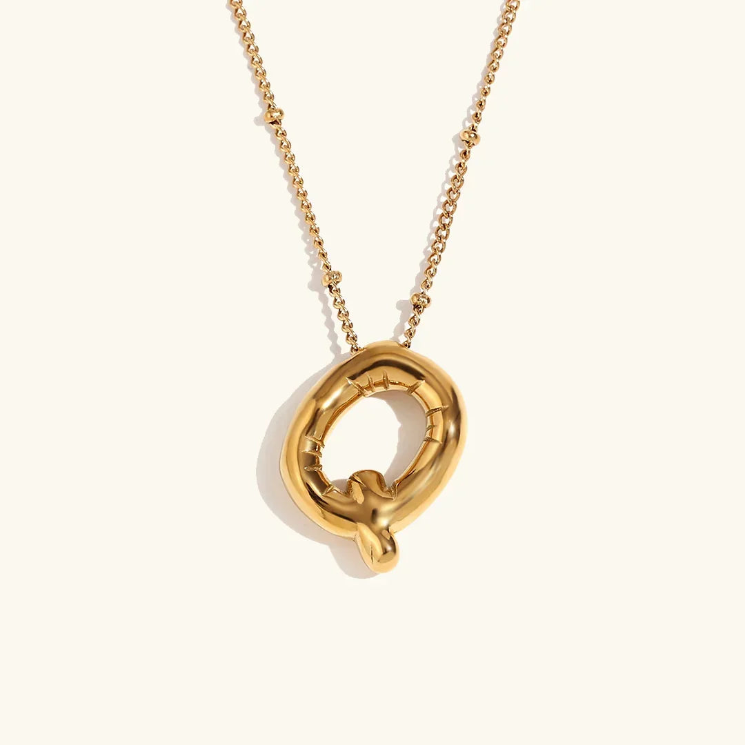 Balloon Initial Gold Necklace