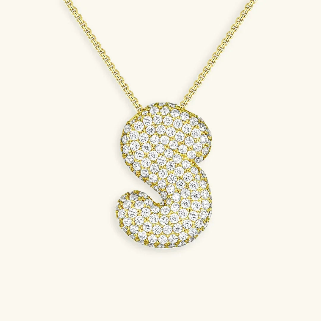 Initial Bubble Diamond Necklace
