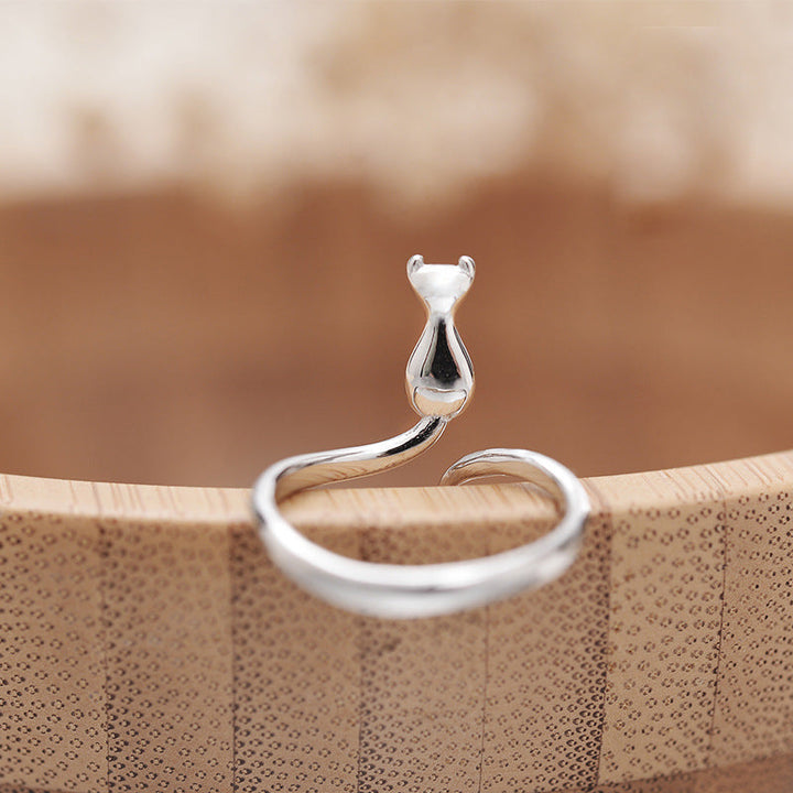 Silver Adjustable Kitten Ring