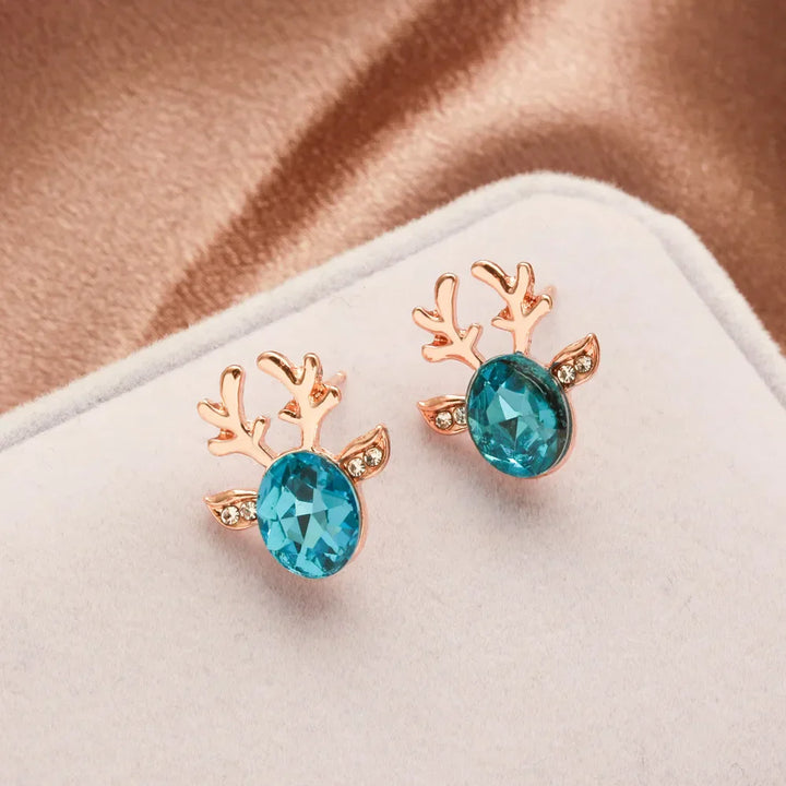 Christmas Reindeer Crystal Studs