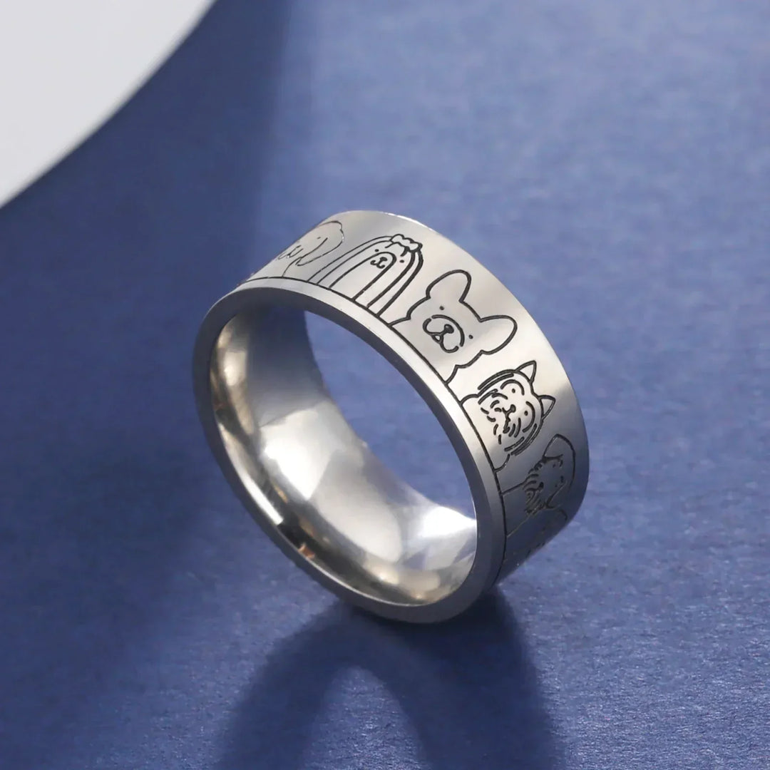 Guardian Dog Ring" can be translated and rewritten as "Protective Pup Ring.