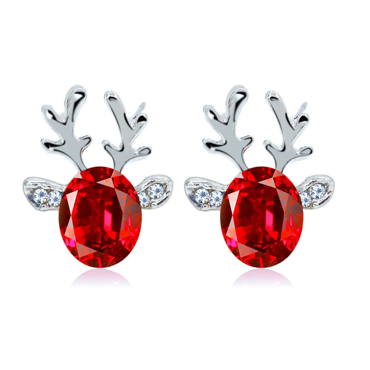 Christmas Reindeer Crystal Studs