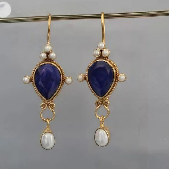Vintage Ruby and Pearl Earrings