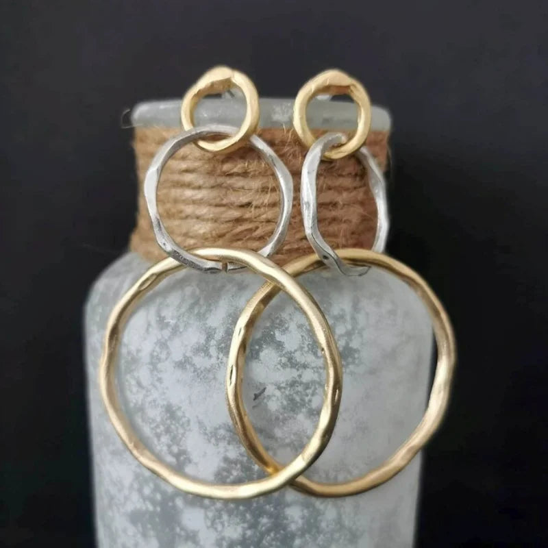 Gold and Silver Vintage Hoop Earrings