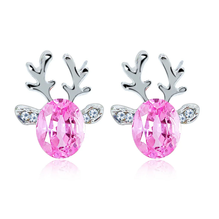 Christmas Reindeer Crystal Studs
