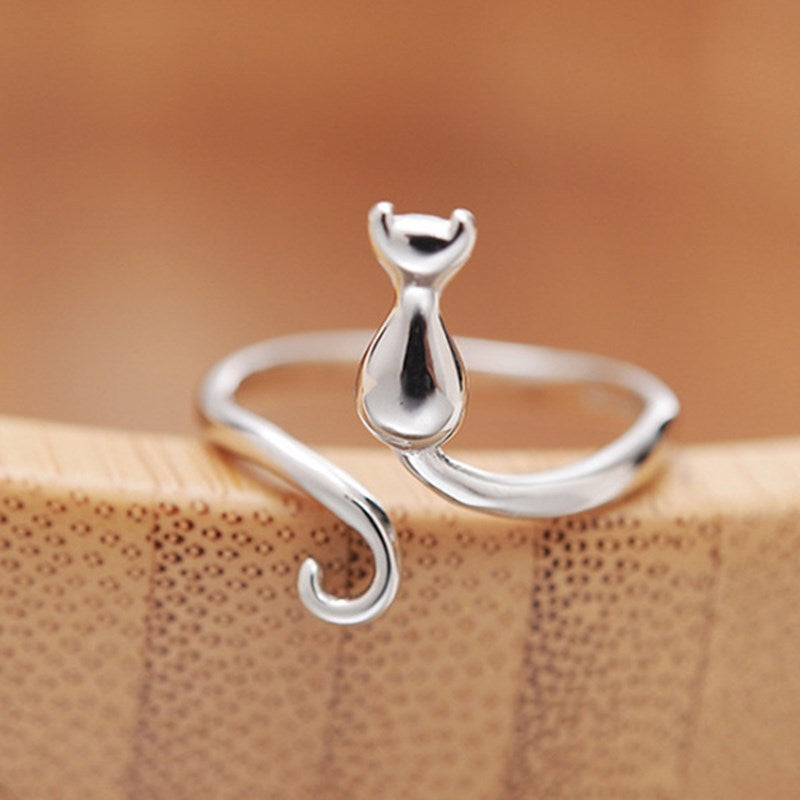 Silver Adjustable Kitten Ring