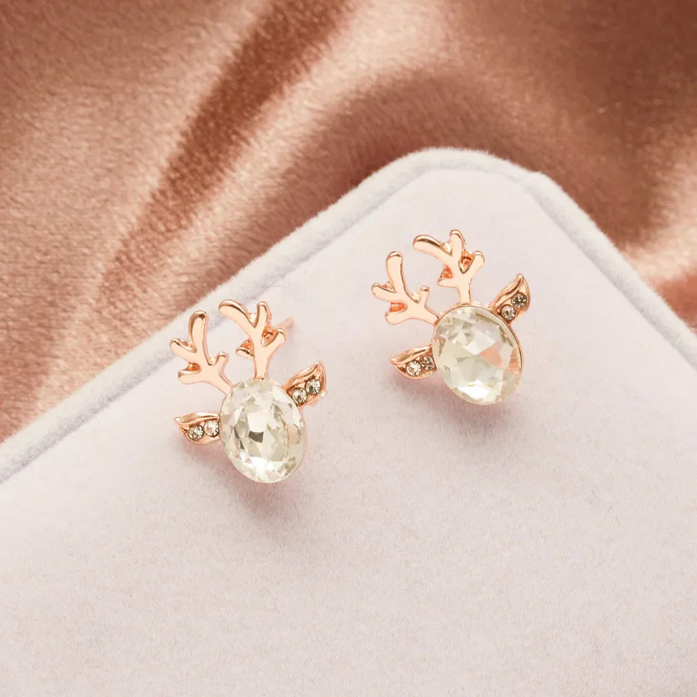 Christmas Reindeer Crystal Studs