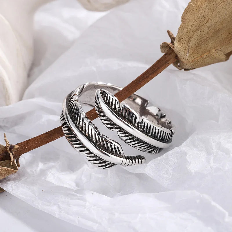 Adjustable Angel Feather Memorial Ring