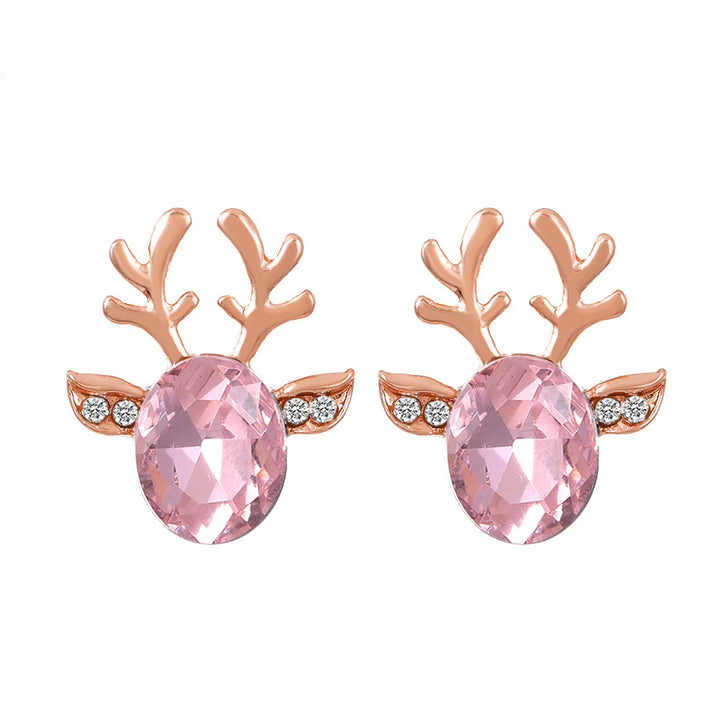 Christmas Reindeer Crystal Studs