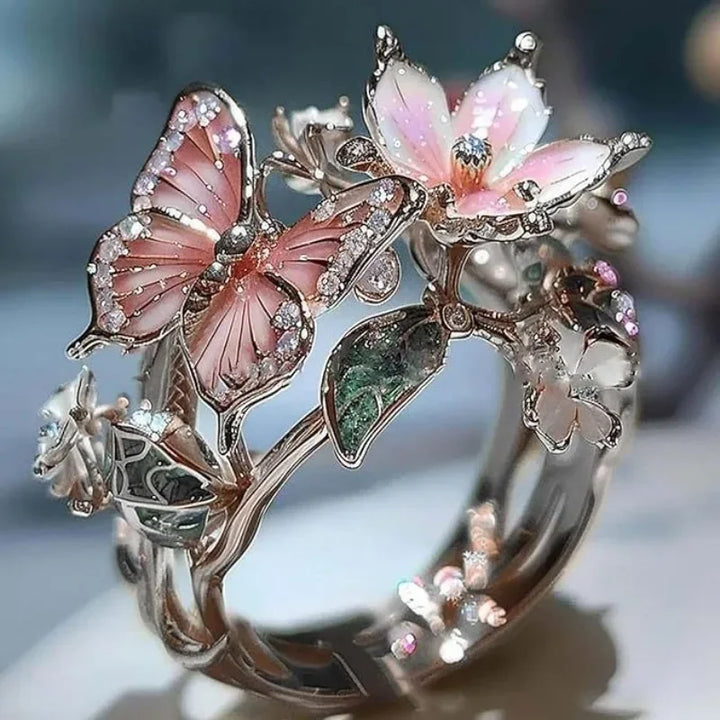 Radiant Butterfly Ring with Zirconia