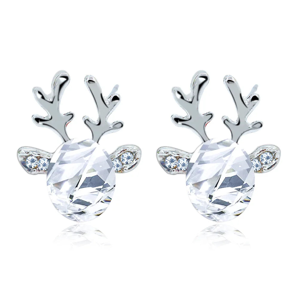 Christmas Reindeer Crystal Studs