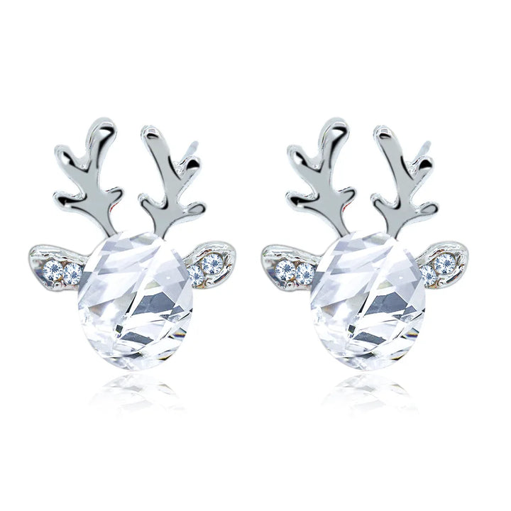 Christmas Reindeer Crystal Studs