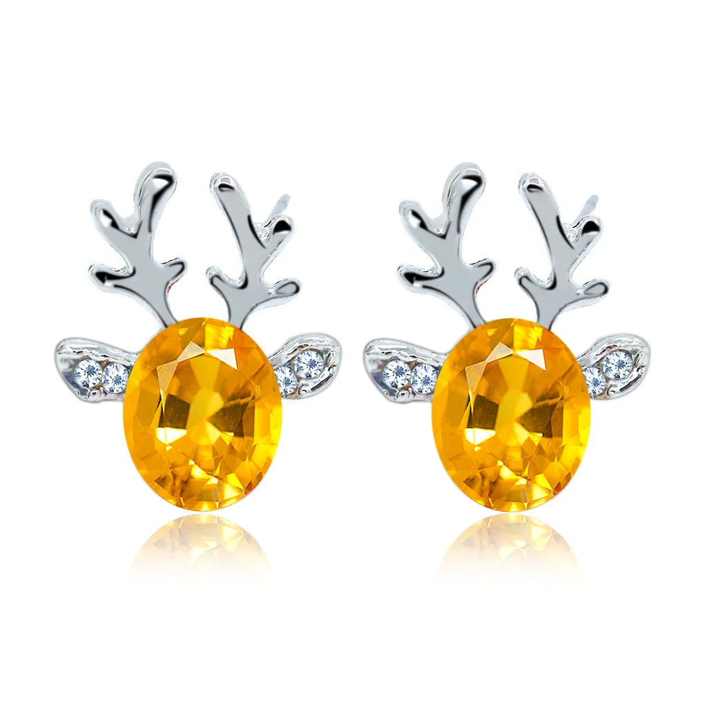 Christmas Reindeer Crystal Studs