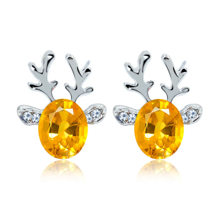 Christmas Reindeer Crystal Studs