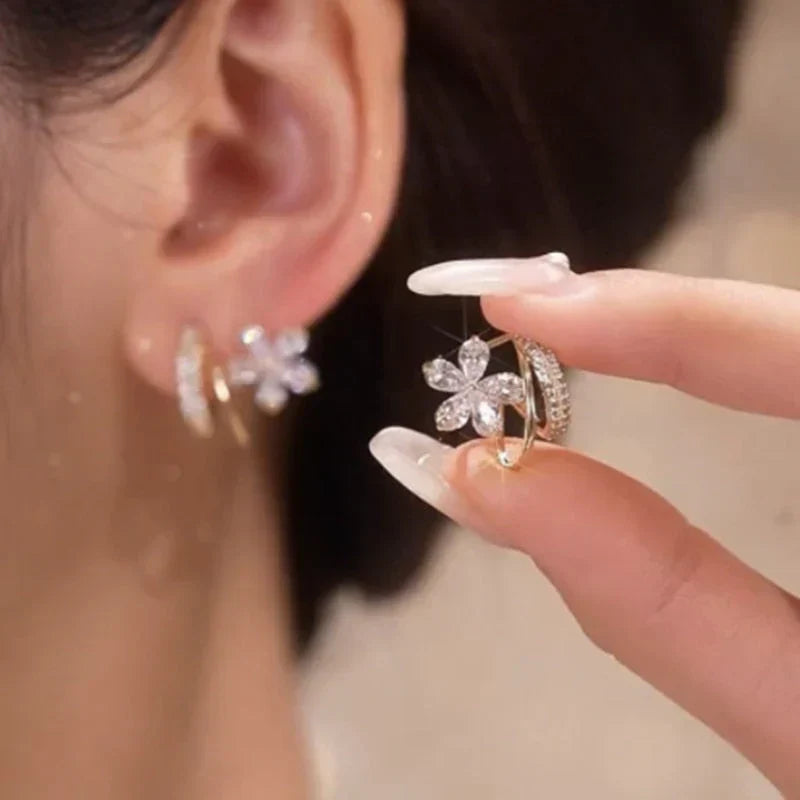 Floral Cubic Zirconia Earrings