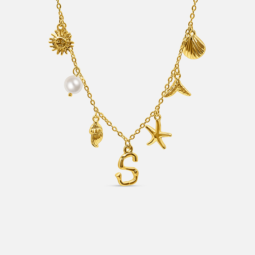 Gold Letter Ocean Collar