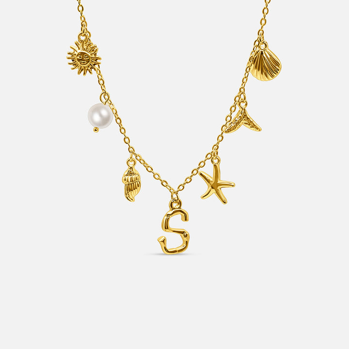 Gold Letter Ocean Collar
