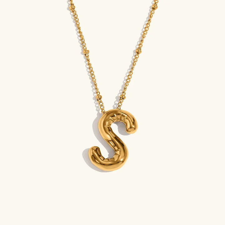 Balloon Initial Gold Necklace