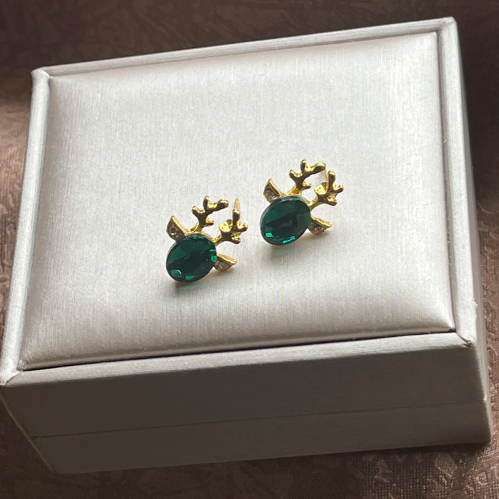 Christmas Reindeer Crystal Studs