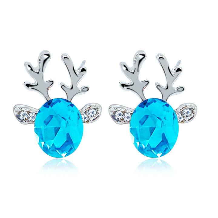Christmas Reindeer Crystal Studs