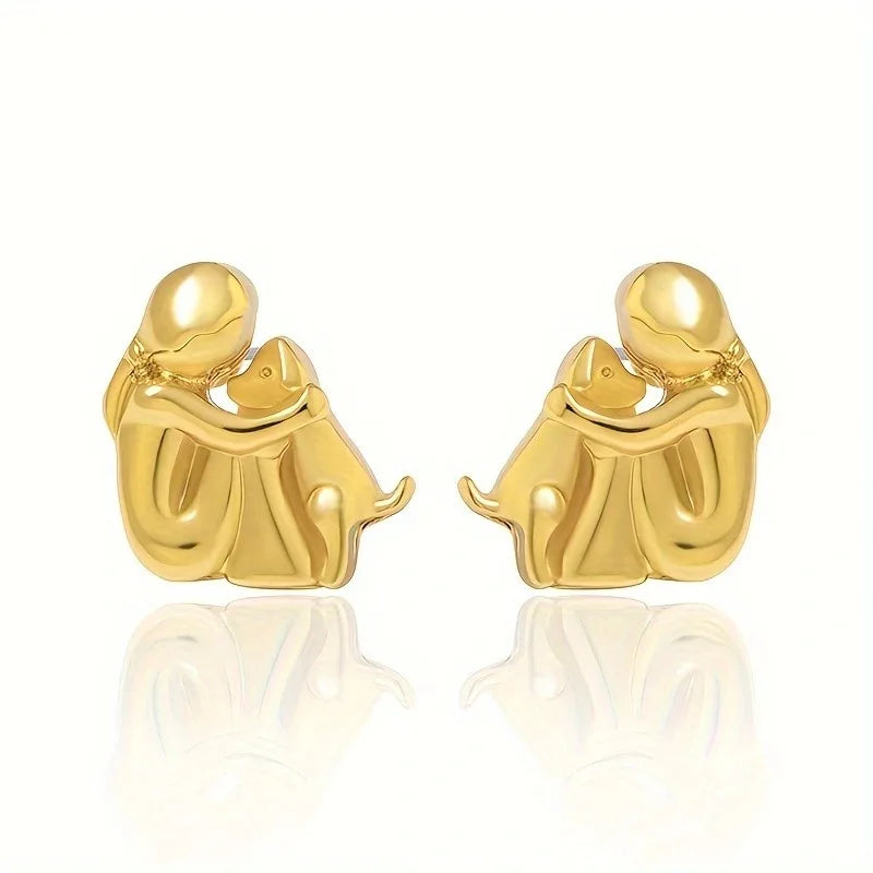 Silver and Gold Bicolor Hug Earrings