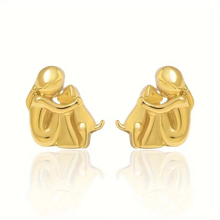 Silver and Gold Bicolor Hug Earrings