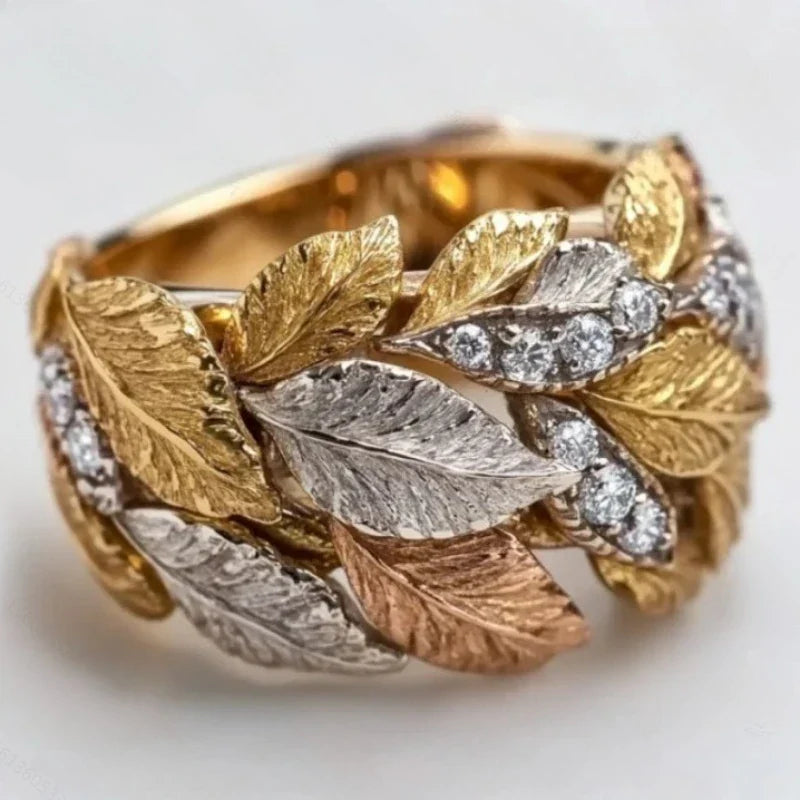 Autumn Trio Ring in Gold, Silver & Copper