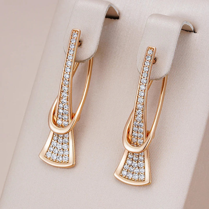 Gold Radiant Crystal Earrings