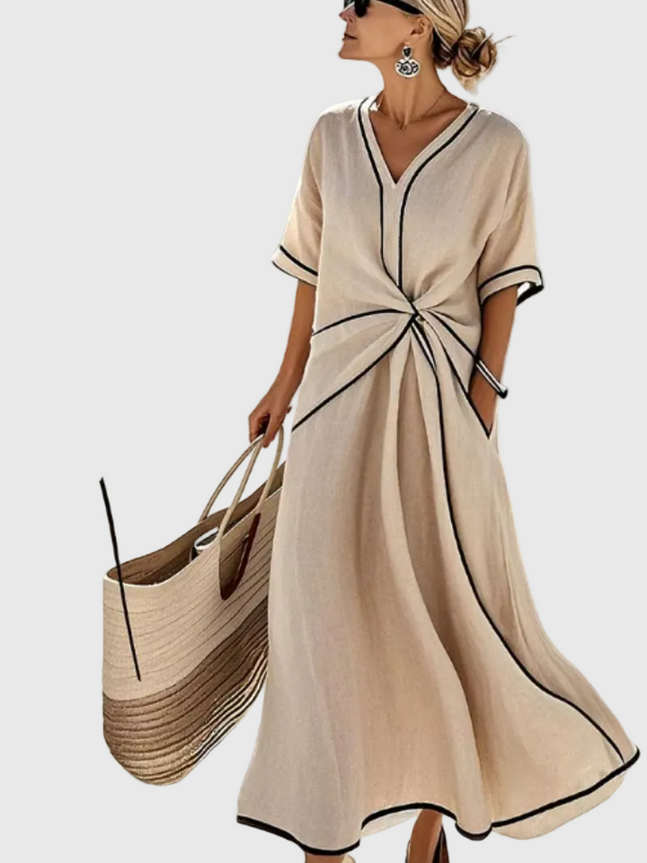 Hélène | Elegant Draped Maxi Dress