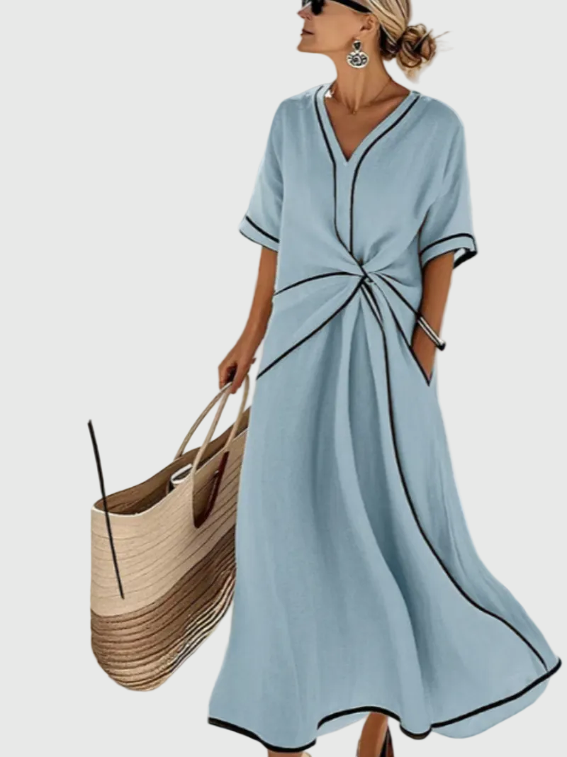 Hélène | Elegant Draped Maxi Dress