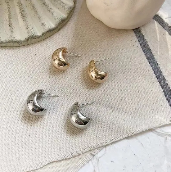 Unique Asymmetrical Metal Earrings