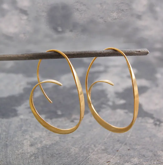 Statement Spiral Circle Earrings