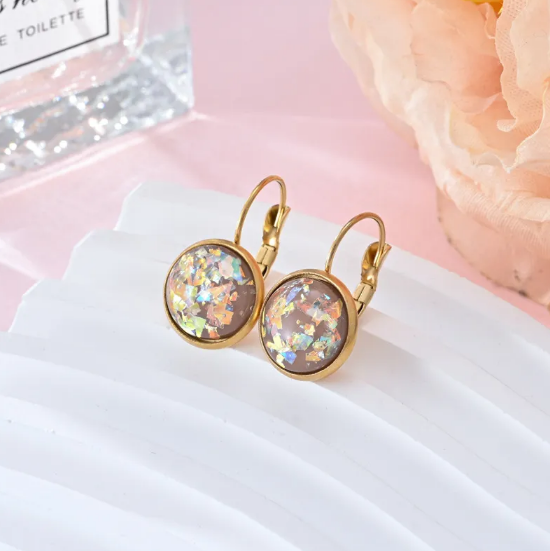 Starry Sequin Stainless Steel Earrings