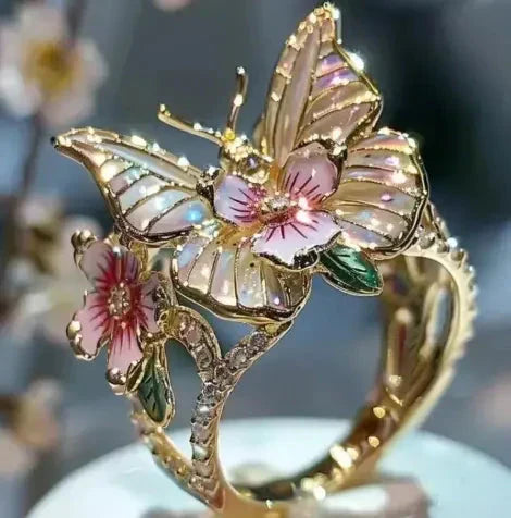 Radiant Butterfly Ring with Zirconia