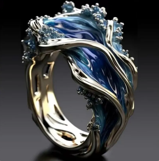 Resin-Encased Diamond Ring