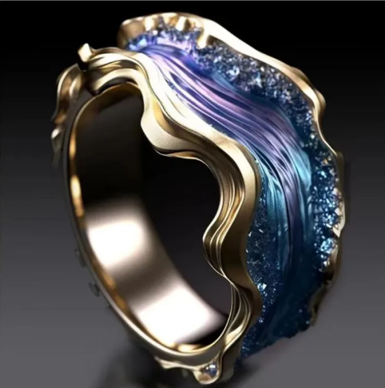 Resin-Encased Diamond Ring