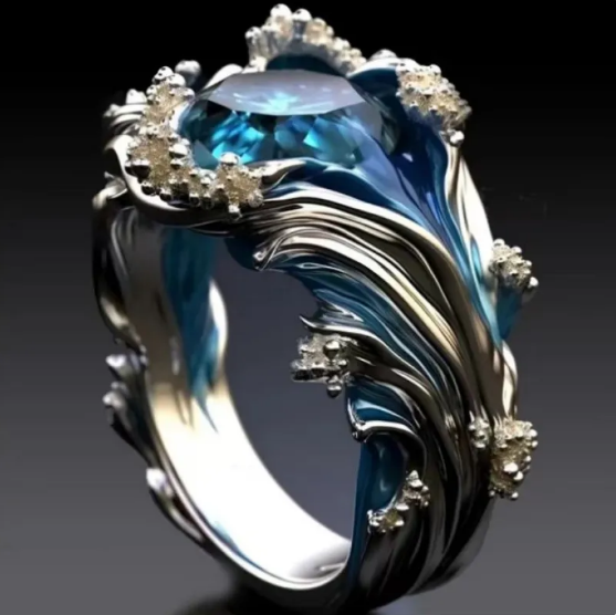 Resin-Encased Diamond Ring