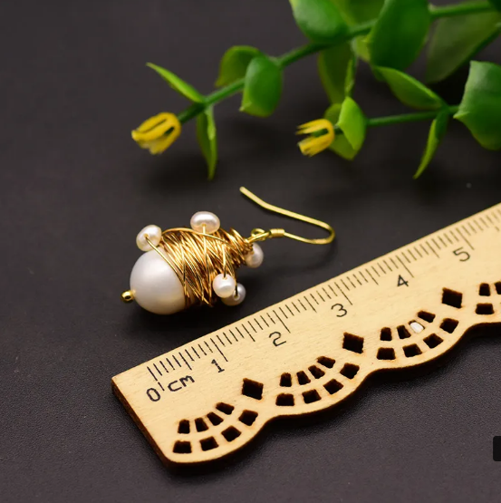 Handcrafted Rice Bead Earrings