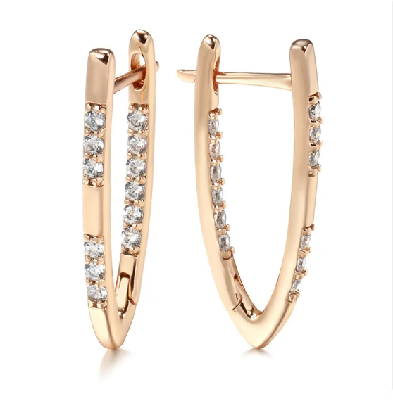 Rose Gold Zirconia Earrings