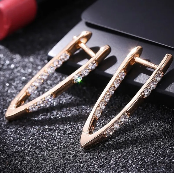 Rose Gold Zirconia Earrings