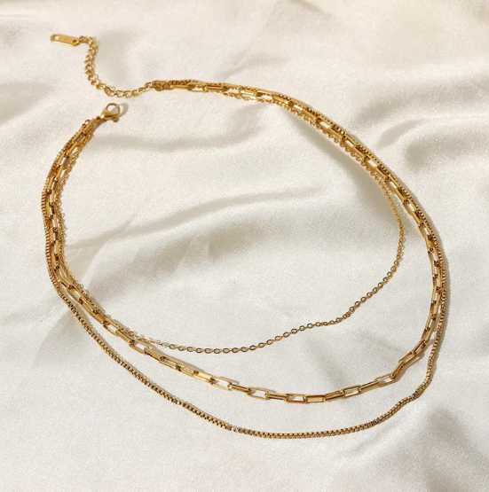 Triple Layer Stainless Steel Necklace