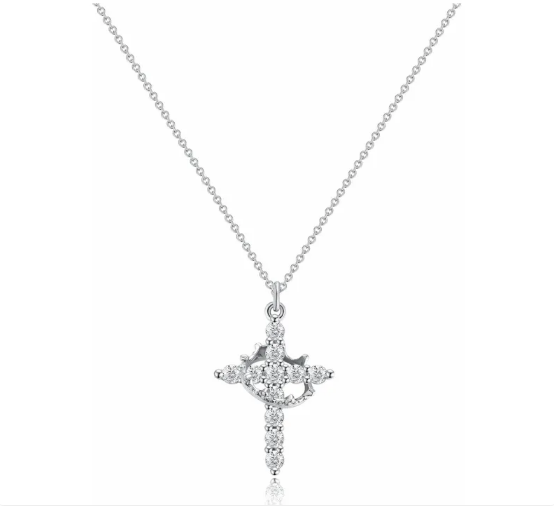 Cross Rotating Pendant Necklace