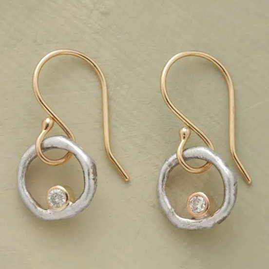 Star-Shaped Earrings with Irregular Circle Design