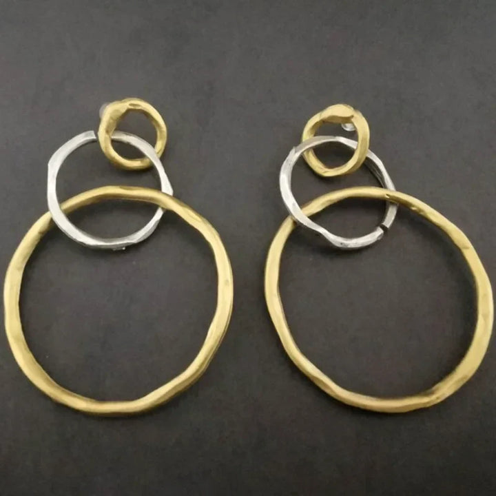 Gold and Silver Vintage Hoop Earrings
