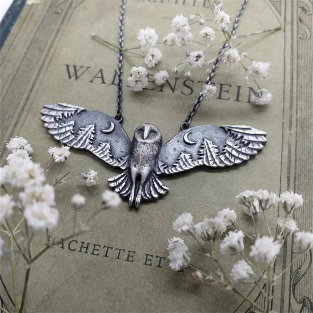 Retro Owl Pendant Necklace