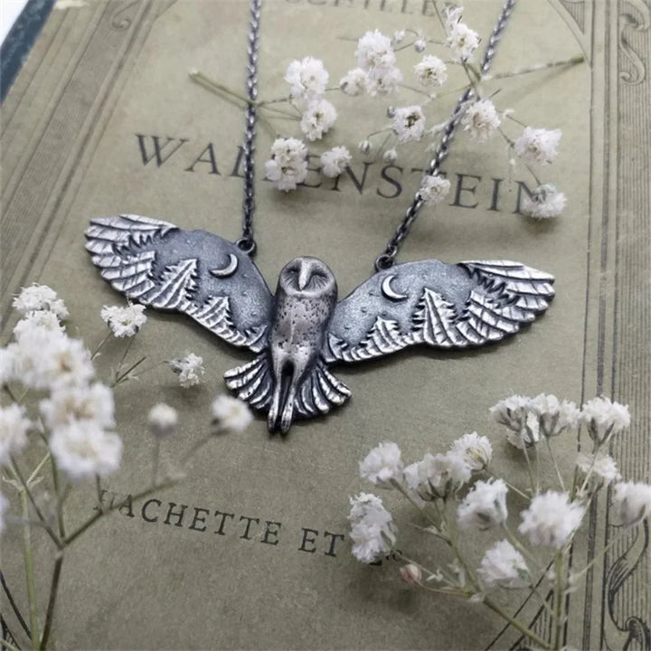 Retro Owl Pendant Necklace
