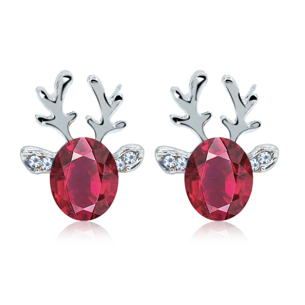 Christmas Reindeer Crystal Studs