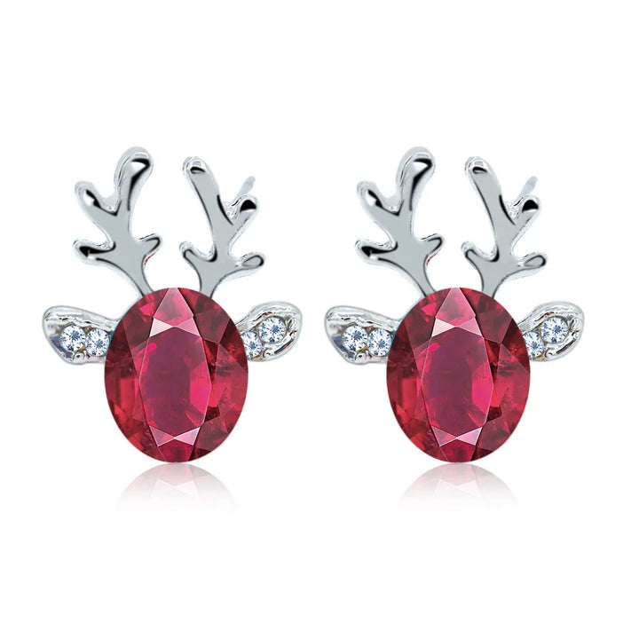 Christmas Reindeer Crystal Studs