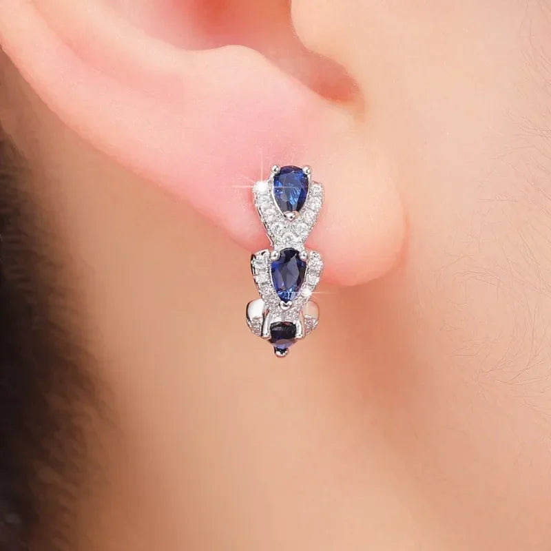 Sapphire Royal Crest Earrings